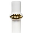 VASO IN CERAMICA LABBRA BIANCO E ORO