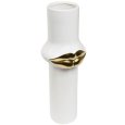 VASO IN CERAMICA LABBRA BIANCO E ORO