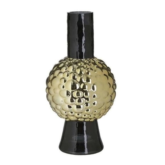 VASO IN VETRO ORO E BLU 28 CM