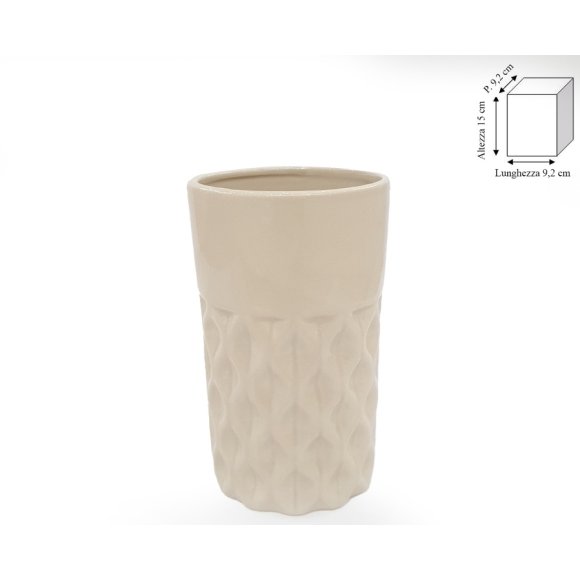 VASO PORTA FIORI TORTORA - 15 CM