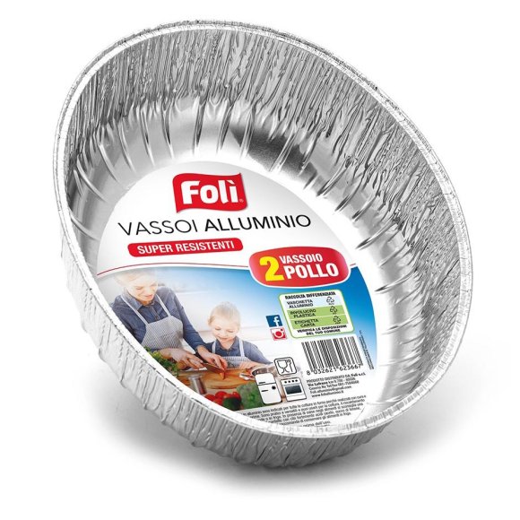 Vassoio in Alluminio per Pollo - 2 Pezzi, Super Resistente