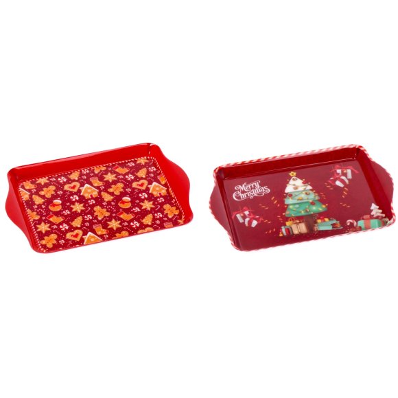 NATALE VASSOIO RETTANGOLARE IN MELAMINA 21X15XH2  FANTASIE ASSORTITE 