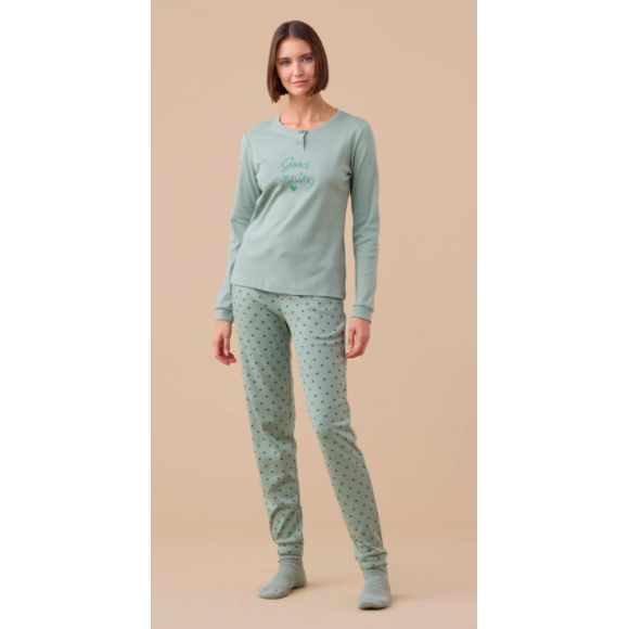 NOI DI NOTTE-Pigiama Donna Caldo Cotone Articolo Morning FA9187 