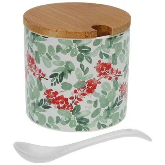 ZUCCHERIERA IN CERAMICA CON COPERCHIO BAMBU