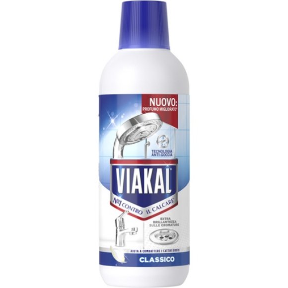 Viakal Classico Anticalcare - Detergente per Superfici Cromate e Sanitari - 470 ml