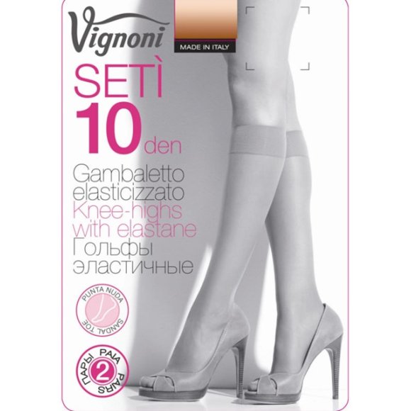 VIGNONI - 2 PAIA GAMBALETTO DONNA "SETI" 10 DEN - SAHARA
