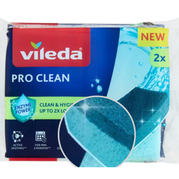 VILEDA PRO CLEAN ABSORBENT SPUGNA - 2 PEZZI