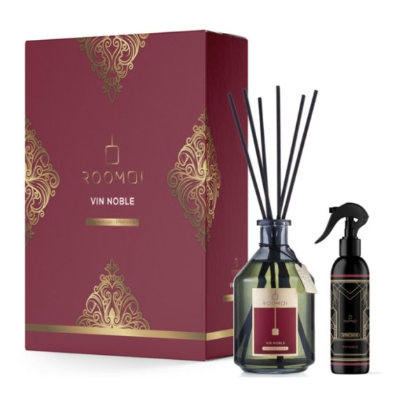 ROOMOI COFANETTO VIN NOBLE REED DIFFUSER 500 ML + SPRAY 200 ML + BASTONCINI