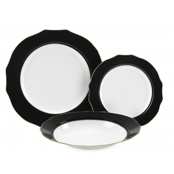 Servizio Piatti 18 Pezzi Vivienne - NERO