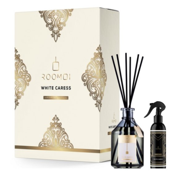 ROOMOI COFANETTO WHITE CARESS REED DIFFUSER 200 ML + SPRAY 100 ML + BASTONCINI