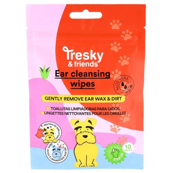 TRESKY & FRIENDS EAR CLEANSING WIPE SALVIETTE DETERGENTI PER LE ORECCHIE DEI CANI TRESKY & FRIENDS EAR CLEANSING WIPE SALVIETTE DETERGENTI PER LE ORECCHIE DEI CANI