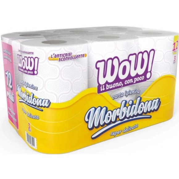 WOW IGIENICA 12 ROTOLI MORBIDONA