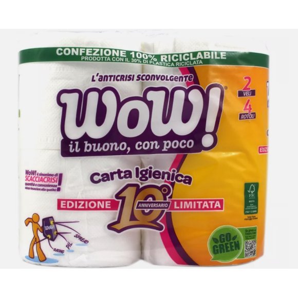 WOW IGIENICA 4 ROTOLI ANNIVERSARIO