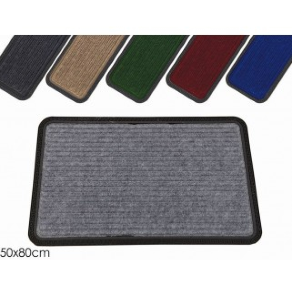 Tappeto Con Bordo Nero Con Strisce 50x80 Cm 6 Colorazioni
