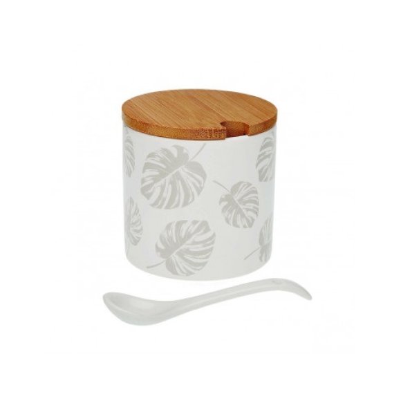 ZUCCHERIERA IN CERAMICA CON COPERCHIO BAMBU