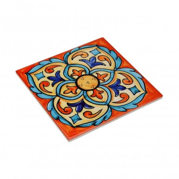SOTTOPENTOLA IN CERAMICA "AZULEJO" - ARANCIONE